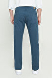 Erkek Petrol Kanvas Slim Fit Dar Kesim 5 Cep Esnek Pantolon