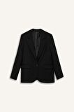 DeFacto Oversize Geniş Kalıp Düğmeli Basic Düz Blazer Ceket B0490AX25SPBK81