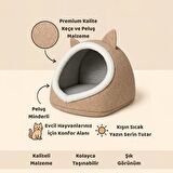 Kedi Evi Köpek Evi Evcil Hayvan Yatağı Katlanabilir Keçe Yuva Krem 40x35x34 CM