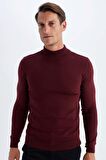 DeFacto Slim Fit Dar Kesim Yarım Balıkçı Yaka Basic Düz Triko Kazak R1127AZ24WNBR50