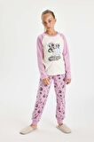 DeFacto Kız Çocuk Pijama Takımı PowerPuff Girls Uzun Kollu Üst Uzun Alt D4158A824AUER103