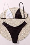 Angelsin Siyah Beyaz Bikini Takım Çok Renkli