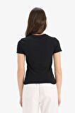 DeFacto Fitted Bisiklet Yaka Basic Düz Fitilli Kaşkorse Kısa Kollu Siyah Tişört K7064AZ25SMBK81