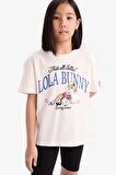 DeFacto Kız Çocuk Looney Tunes Relax Fit Bisiklet Yaka Kısa Kollu Tişört D8825A825SPER99