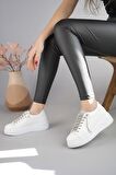 Muggo Reina Kadın Garantili Günlük Yürüyüş Rahat ve Tarz Kalın Taban Bağcıklı Sneaker Spor Ayakkabı