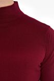 Bordo Yarım Balıkçı Triko Kazak | XL