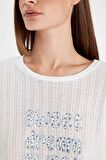 DeFacto Pijama Takımı Regular Fit Baskılı Kısa Kollu Üst Uzun Altı-Fall in Love C4992AX24HSER98