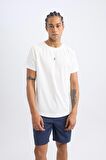DeFactoFit Slim Fit Dar Kesim Bisiklet Yaka Baskılı Sporcu Kısa Kollu Tişört V2887AZ25SPWT34