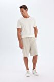 DeFacto Relax Fit Keten Karışımlı Bermuda Şort C1240AX24SMBG750