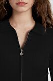 DeFacto Fitted Polo Yaka Fitilli Kaşkorse Crop Fermuarlı Hırka C4578AX24SMBK81
