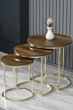 3lü Lüx C Zigon Sehpa Gold Barok