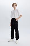 DeFacto Erkek Çocuk Kargo Jogger Standart Paça Gabardin Pantolon D6313A825SPBK27