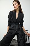 DeFacto Regular Fit Kuşaklı Basic Düz Blazer Ceket E7346AX25SPBK81