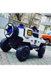 Hummer Jeeb! 12v, Kauçuk Lastik 4x4, Bluetooth Müzik, Yan Bagaj, Telsiz, Tepe Lambali Akülü Araba!