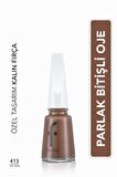 Flormar Nail Enamel Yüksek Pigmentli & Parlak Bitişli Oje Fne-413 Tree Bark