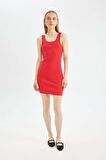 DeFacto Coool Bodycon Basic Kolsuz Fitilli Kaşkorse Basic Mini Elbise A0732AX24SMRD117