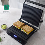 Homend Grilliant 1343H Cam Yüzeyli 5 Hazır Programlı LED Ekranlı Konuşan Tost ve Izgara Makinesi