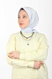 Aker Eşarp Mavi Kadın Düz Polyester Eşarp