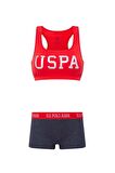 U.S. Polo Assn. Kadın Baskılı Büstiyer-Şort Takım