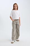 DeFacto Kız Çocuk Yılbaşı Temalı Wide Leg Geniş Paça Jean Pantolon D5435A824WNNM55