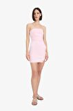 DeFacto Coool Straplez Yırtmaçlı Pembe Mini Elbise C6342AX24SMPN450
