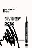 Flormar Yarı Mat Bitişli Eyeliner (SİYAH) - Eyeliner Pen - 001 Black - 8690604109609