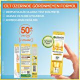 Garnier C Vitamini Parlak Günlük Güneş Koruyucu Fluid Yüz Kremi Görünmez Doku SPF50+ 40 ml