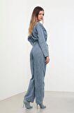 Kadın Oversize Jean Tulum Mavi