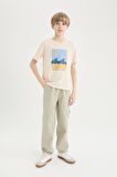 Erkek Çocuk Loose Fit Standart Paça Gofre Dokulu Pantolon