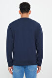 Standart Fit Normal Kesim 2 İplik Recycle Pamuklu Bisiklet Yaka Sweatshirt