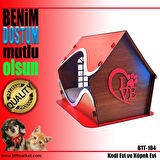 BTF-104 Kedi Evi ve Köpek Evi - 3mm Ahşap MDF - Portatif - Ev modeli