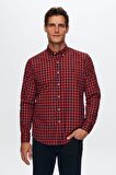 Ds Damat Slim Fit Kırmızı Pamuk Karışımlı 2'Li Bisiklet Yaka Triko Ve Gömlek 1HC0206EKBN01