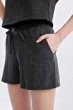DeFacto Regular Fit Normal Bel Casual Düz Paça Bürümcük Şort D0568AX24SMAR148