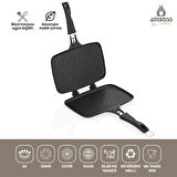Ambos KUV-0274 Kuvars Ocak Üstü Döküm El Tost Makinesi Siyah