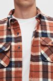 Slim Fit Tarçın Ekose Oduncu Gömlek 1HC02ORTODN02