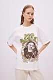 DeFacto Unisex Bob Marley One Love Oversize Geniş Kalıp Bisiklet Yaka Kısa Kollu Tişört C5039AX24SMWT32