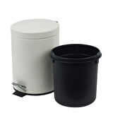 Fevito beyaz çöp kovası wc fırça set 2 li set 5 lt
