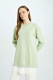 DeFacto Regular Fit Bisiklet Yaka Basic Düz Sweatshirt Tunik A9529AX24AUGN1207