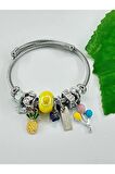 Ananas Charm Bileklik Çelik Silver