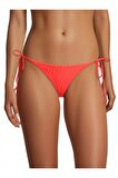 Nar Çiçeği Kenarları İnce İpli Bağcıklı Bikini Altı