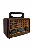 Eskitme Nostalji Şık Tasarımlı Bluetooth Fm Radyo Kumandalı Mp3 Usb Musıc Player Sd Kart