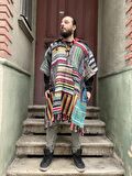 Unisex Nepal Gheri Panço, Kalın Panço, Kalın Şal, Sıcak Panço, Kamp Panço