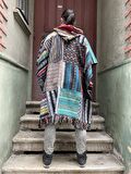 Unisex Nepal Gheri Panço, Kalın Panço, Kalın Şal, Sıcak Panço, Kamp Panço