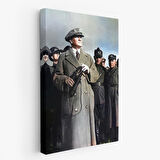 Atatürk Portre Tablosu Mustafa Kemal Atatürk Dikdörtgen Dekoratif Kanvas Tablo-FG-131