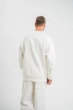 Uzun Kol Bisiklet Yaka Basic SweatShirt - Beyaz