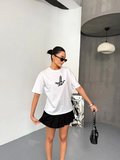 Kısa Kol Baskılı T-shirt - Beyaz