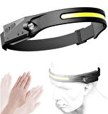 Sensörlü Kafa Lambası Ledli Şarjlı Pilli Kamp Kafa Feneri El Feneri 