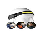 Sensörlü Kafa Lambası Ledli Şarjlı Pilli Kamp Kafa Feneri El Feneri 