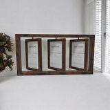 3 lü resim çerçevesi 3 ila 6 fotoğraf 360 derece döner fotoğraf çerçevesi 40*21 cm 