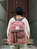 %100 Organik  Bordo Hemp Sırt Çantası, Organik Çanta, Festival Çantası, Laptop Çantası